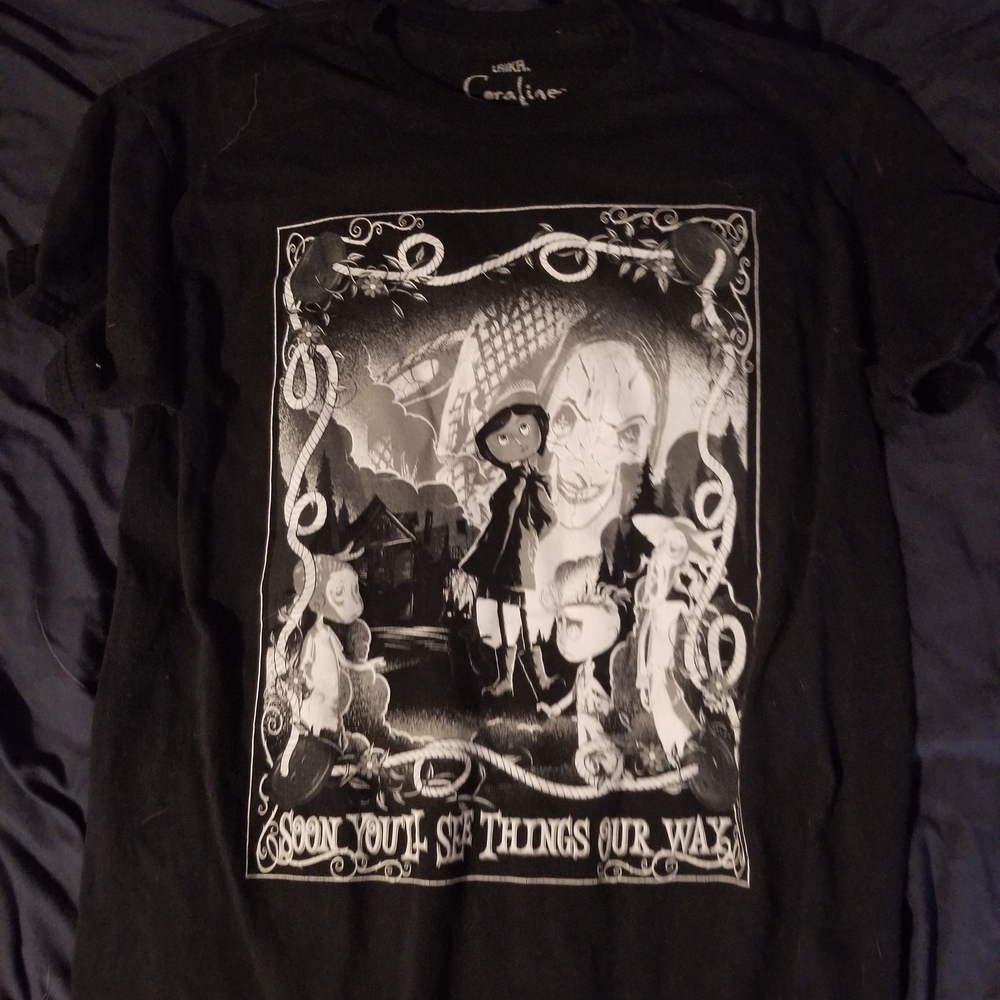 Hot Topic Black Coraline Graphic Tee